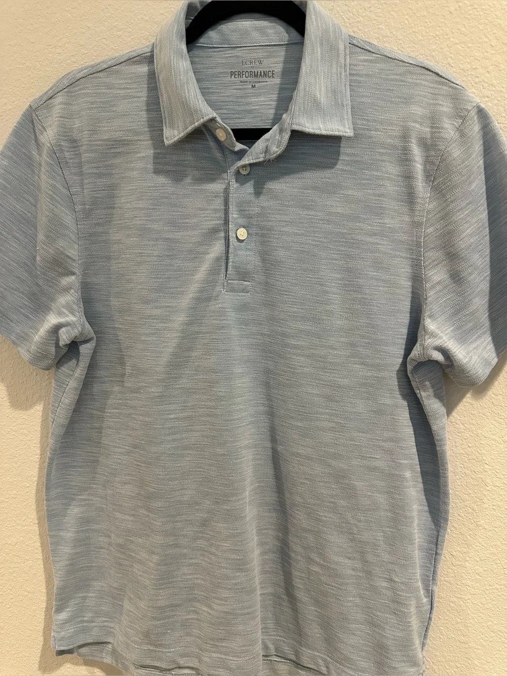 J. Crew Performance Men's Pale Blue Heather Polo